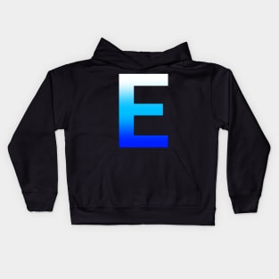 Blue Letter E Kids Hoodie